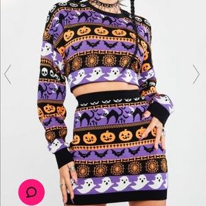 Dolls Kill sweater mini skirt set